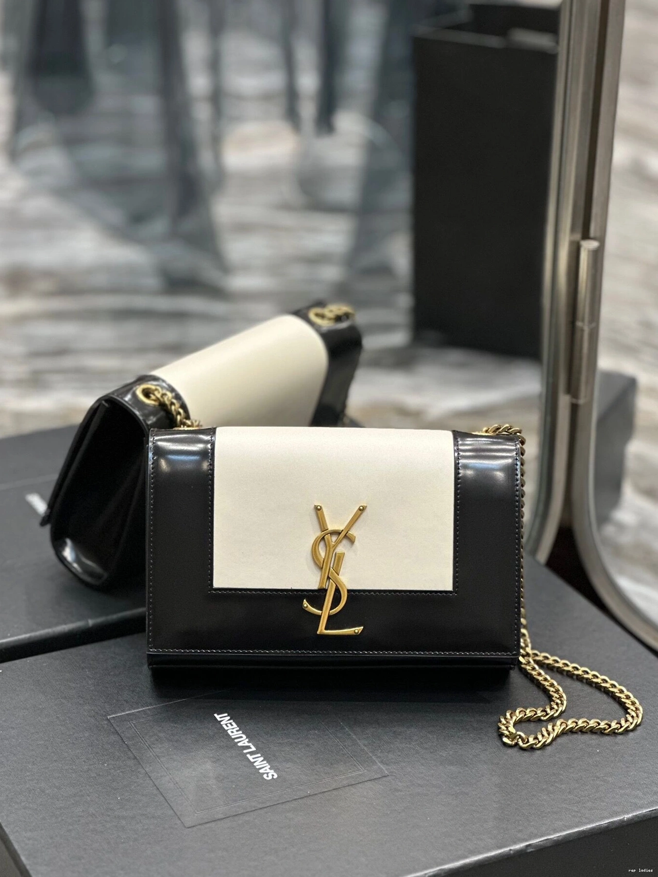 Rep ladies REP shoulder Kate bag leather small two-tone YSL 0713